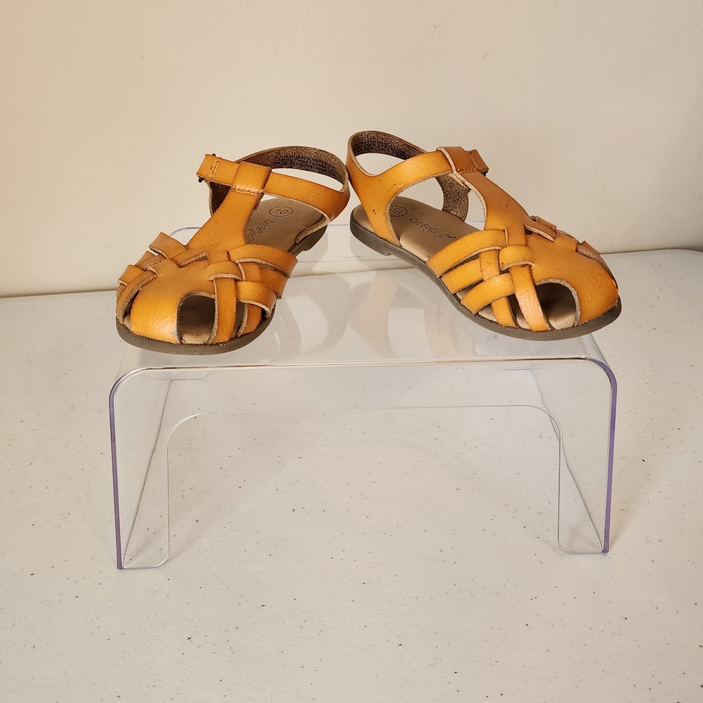 Cat & Jack Toddler Girls Neutral Sandals Size 10C | Woven Strap Spring Shoes